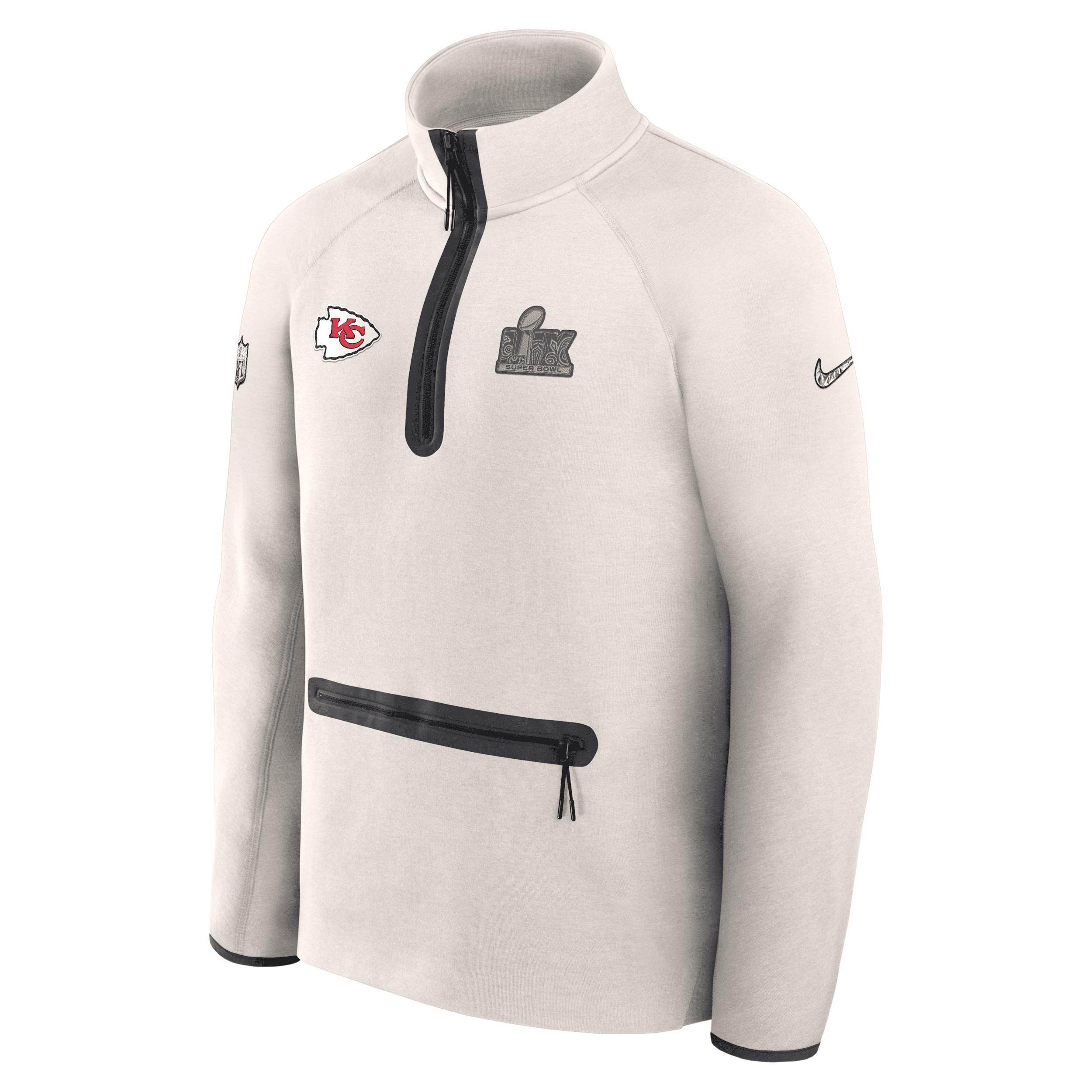 Kansas City Chiefs Super Bowl LIX Opening Night Tech Fleece Nike Men's NFL 1/2-Zip Top Product Image