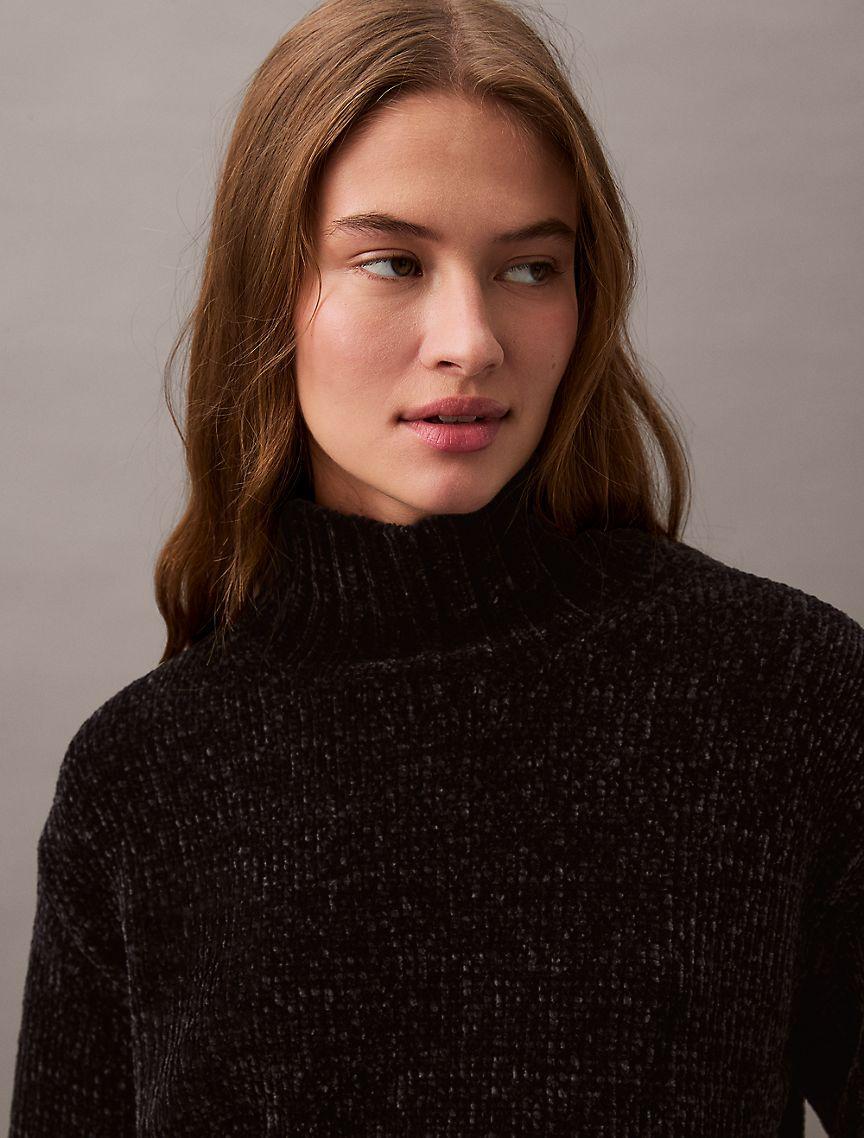 Chenille Relaxed Turtleneck Sweater Product Image