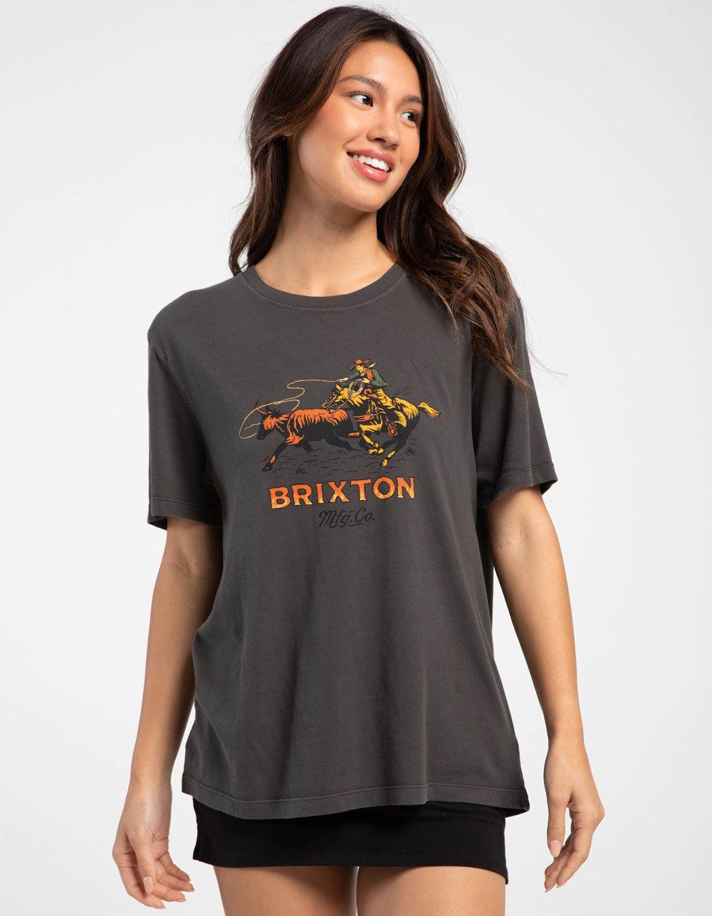 BRIXTON Wrangling Womens Oversized Tee - WASHED BLACK Product Image