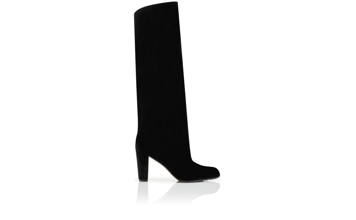 GARDA Black Velvet Knee High Boots Product Image