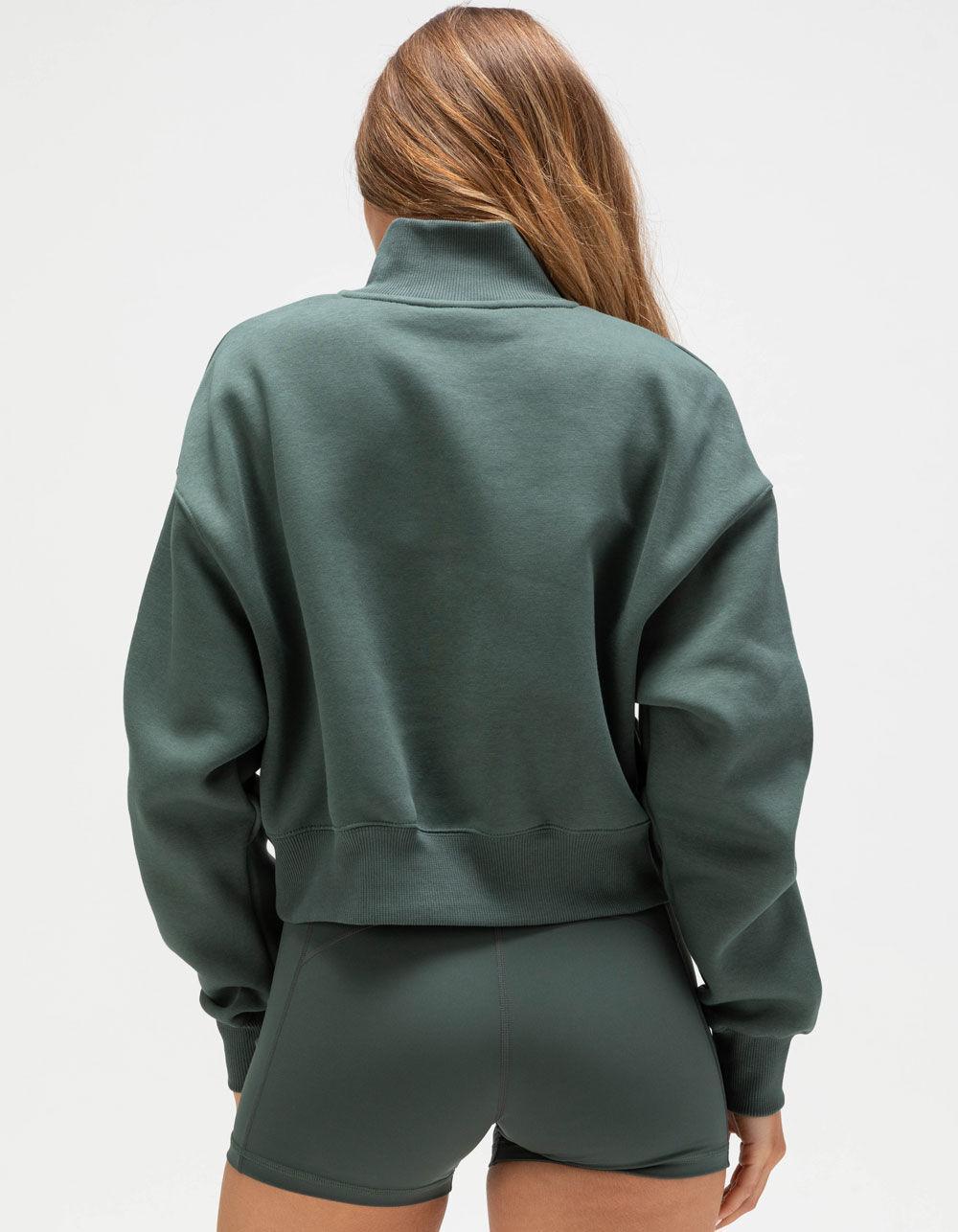 NIKE Sportswear Phoenix Fleece Womens Half-Zip Cropped Sweatshirt - CYPRESS Product Image