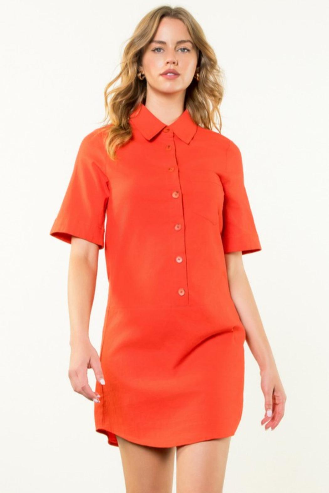 SS Button Front Dress Product Image