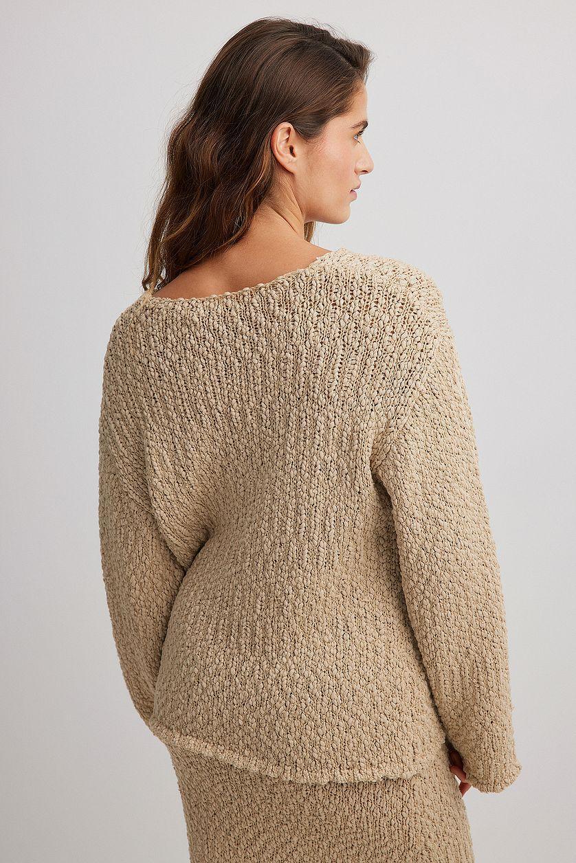 Structured Knitted V-Neck Sweater Product Image
