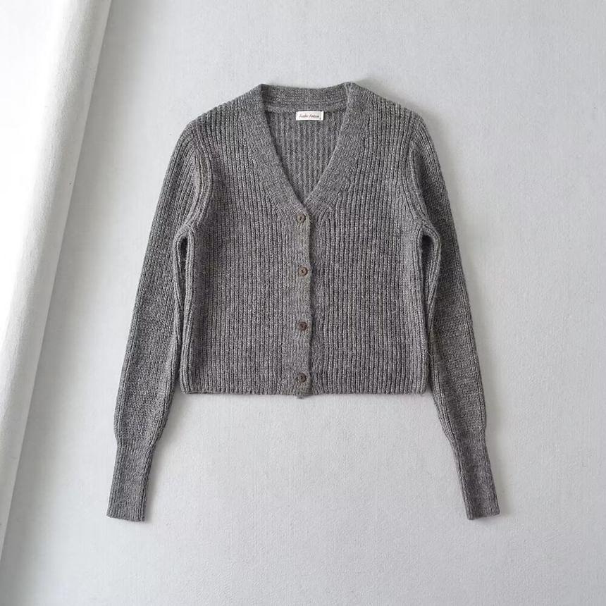 V-Neck Button-Up Cardigan Product Image