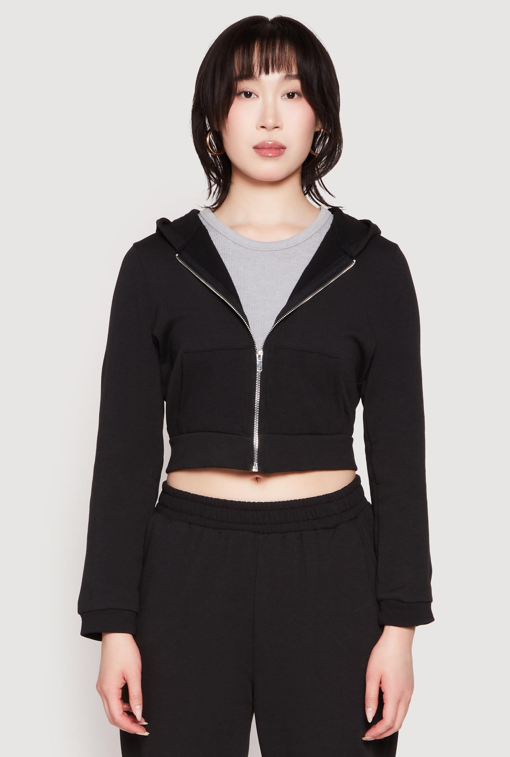 Womens Iris Zip Front Cropped Hoodie Product Image