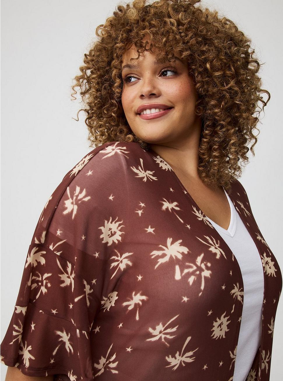 Mesh Ruffle Sleeve Kimono Product Image