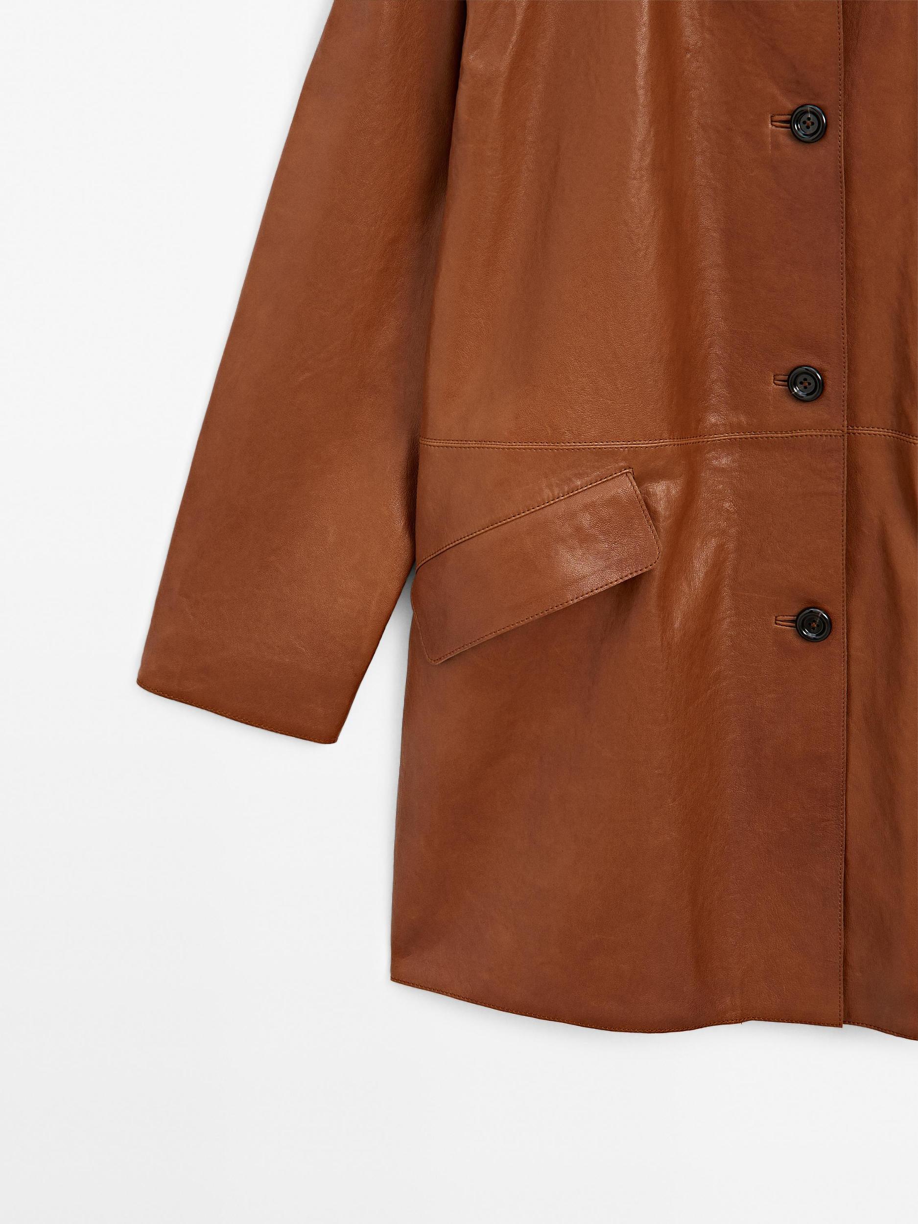 Long nappa leather coat Product Image