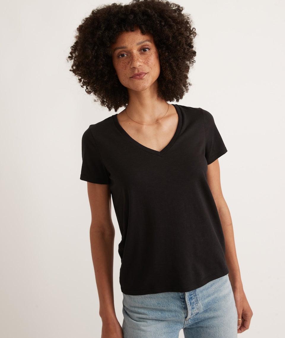 Classic V-Neck Tee in Black Product Image