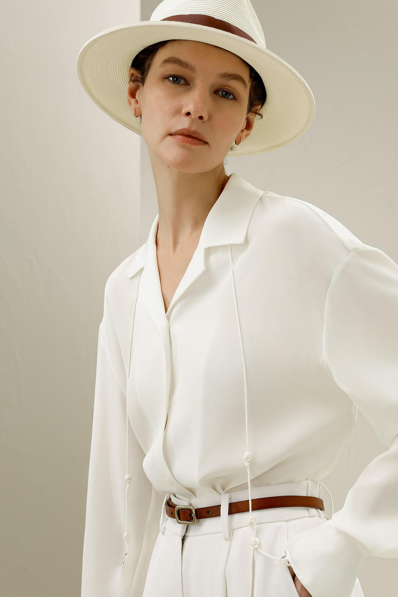 Tie-Detailed Silk Blouse Product Image