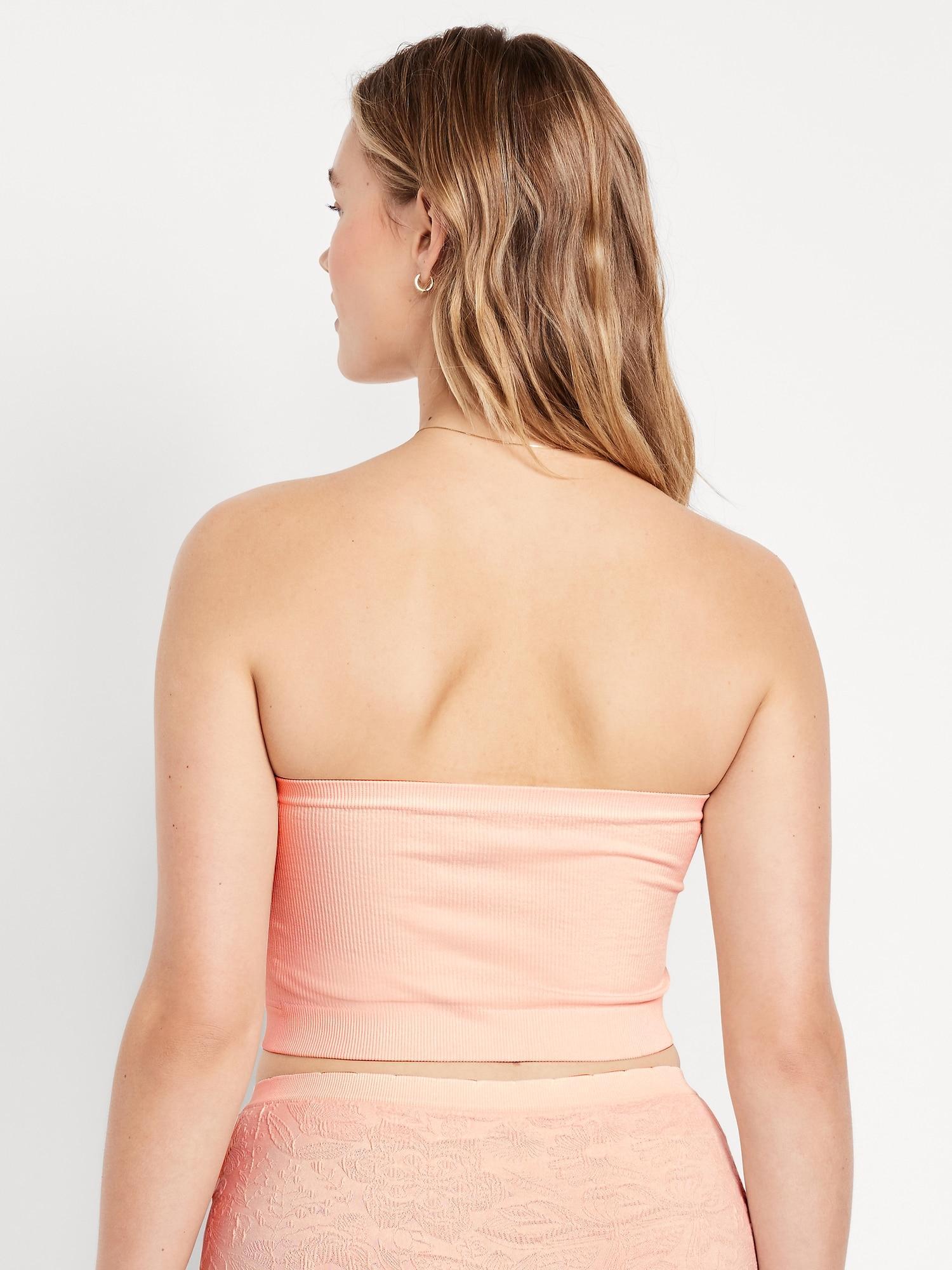 Seamless Ribbed Longline Bandeau Bra Product Image