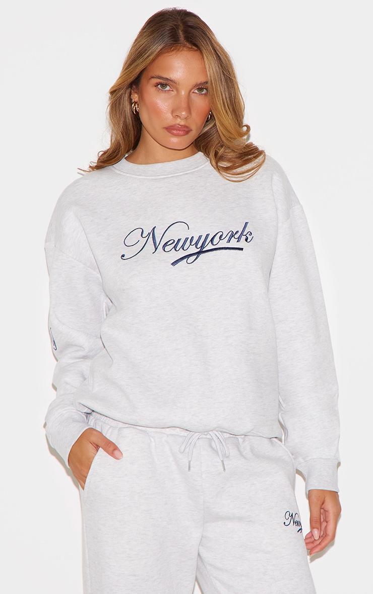  Ash Grey New York Embroidered Boxy Sweat Product Image