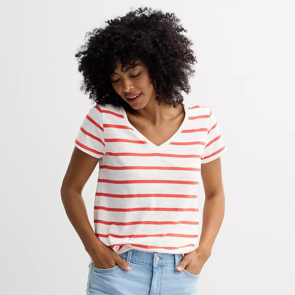 Womens Sonoma Goods For Life Everyday Short Sleeve V-Neck Tee Product Image