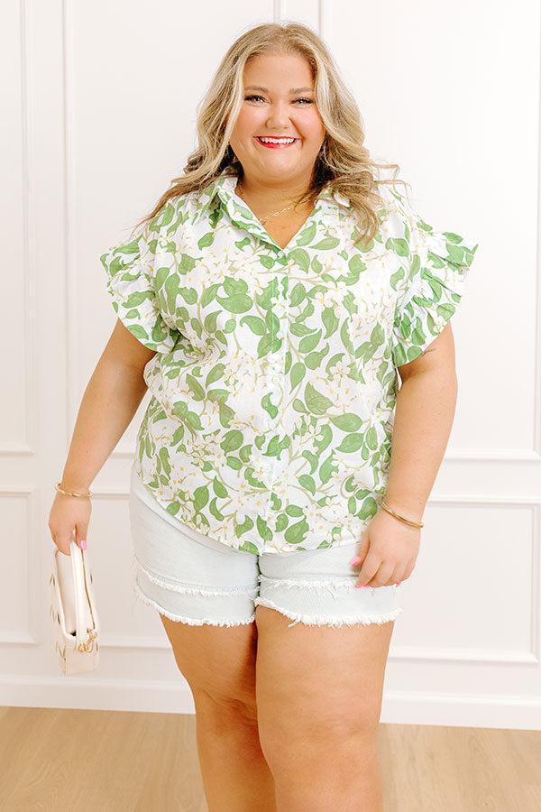 Honeysuckle Fields Floral Button Up Curves Product Image