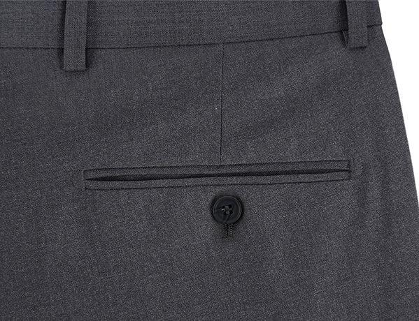 Dress Pants Regular Leg Un-Hemmed Bottoms in Charcoal Product Image