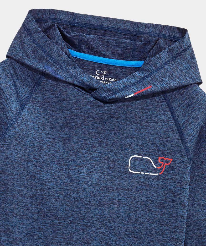 On-The-Go Whale Outline Long-Sleeve Harbor Performance Hoodie Tee Product Image