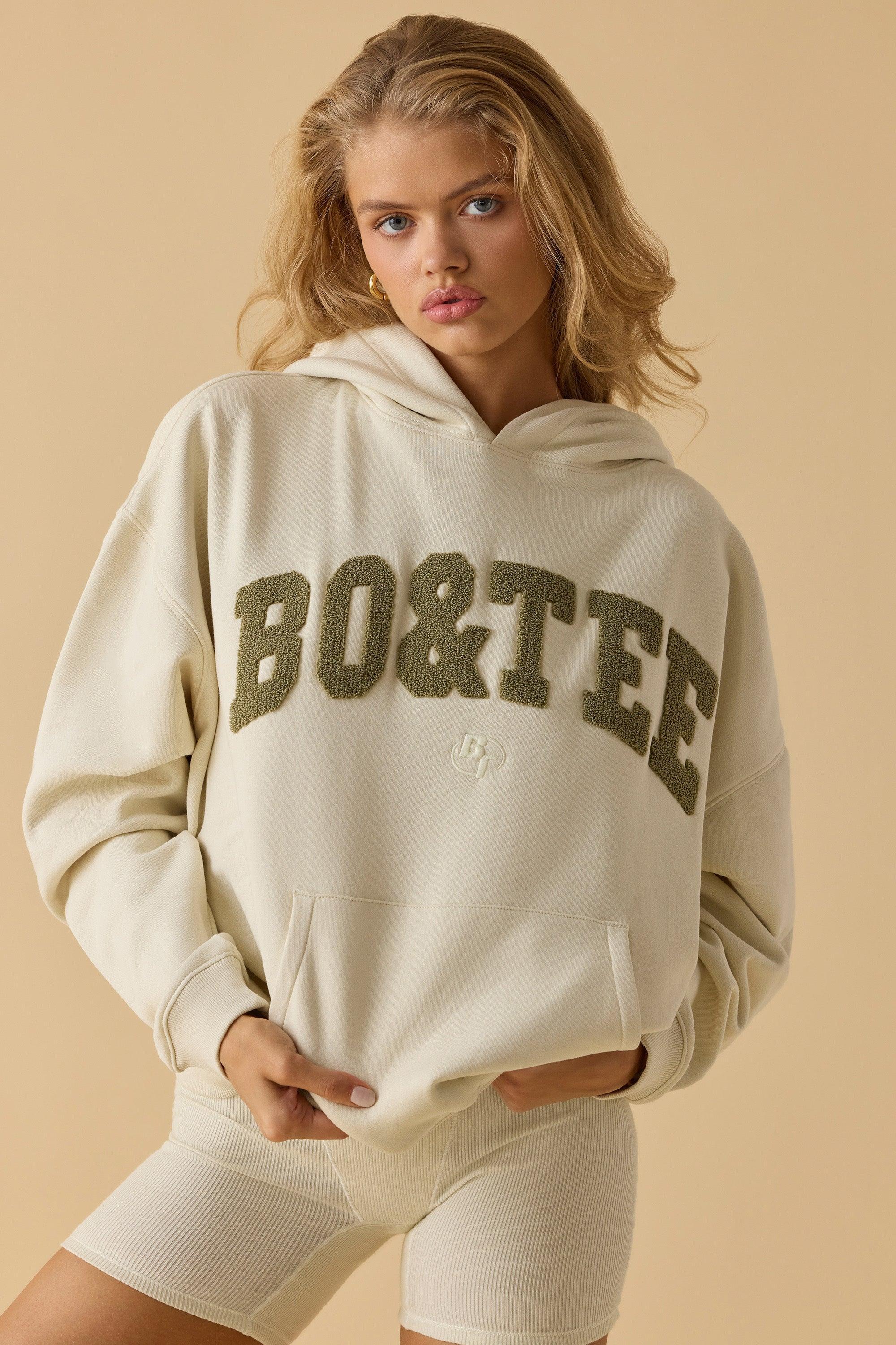 Oversized Hooded Sweatshirt in Bone Product Image