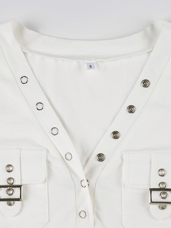 Streetwear Pocket T-Shirt Short Sleeve Product Image