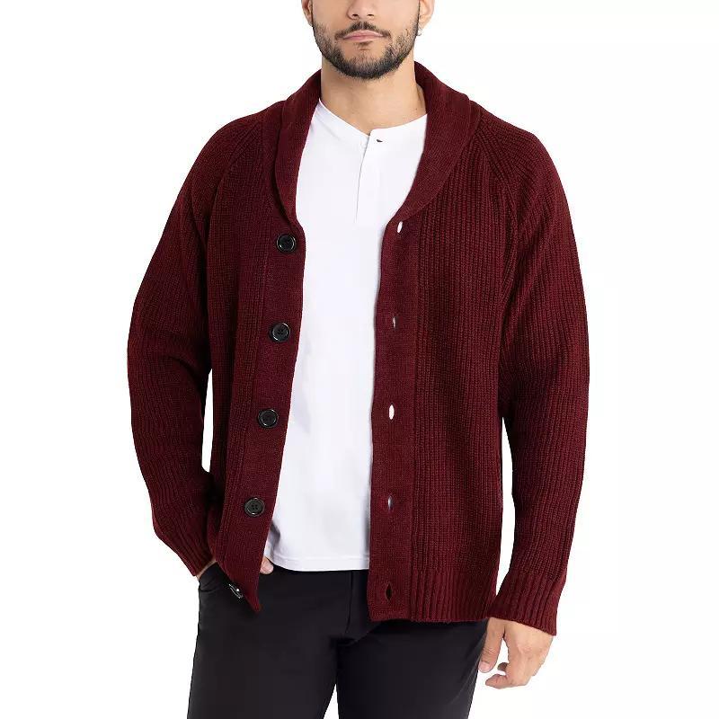 Men's Xray Shawl-Collar Knitted Cardigan Sweater, Size: Large, Blue Product Image