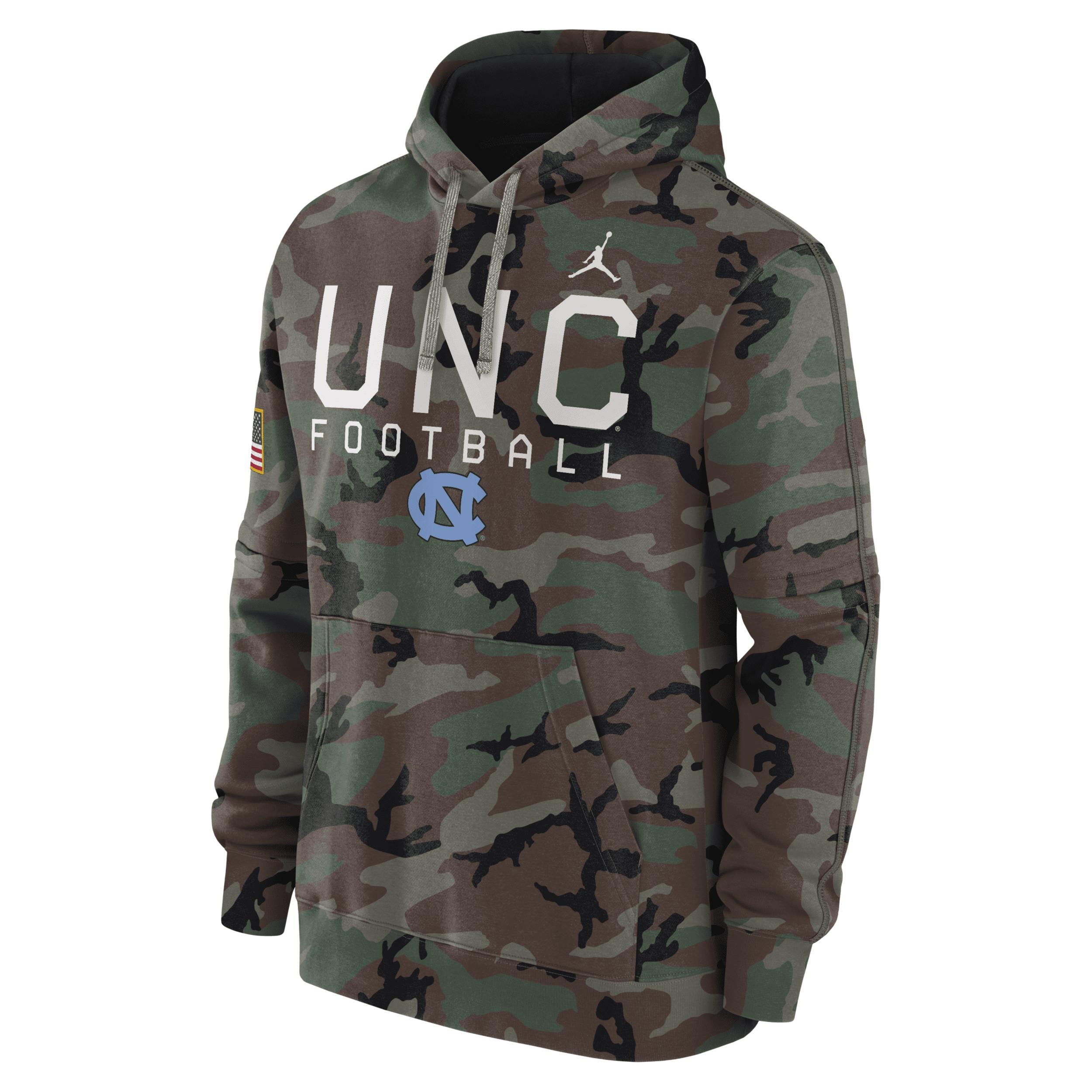 Nike Mens North Carolina Tar Heels Military Appreciation Club Mens Jordan Brand College Pullover Hoodie Product Image