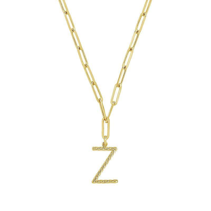 MC Collective Braided Initial Pendant Necklace, Womens Gold Tone X Product Image