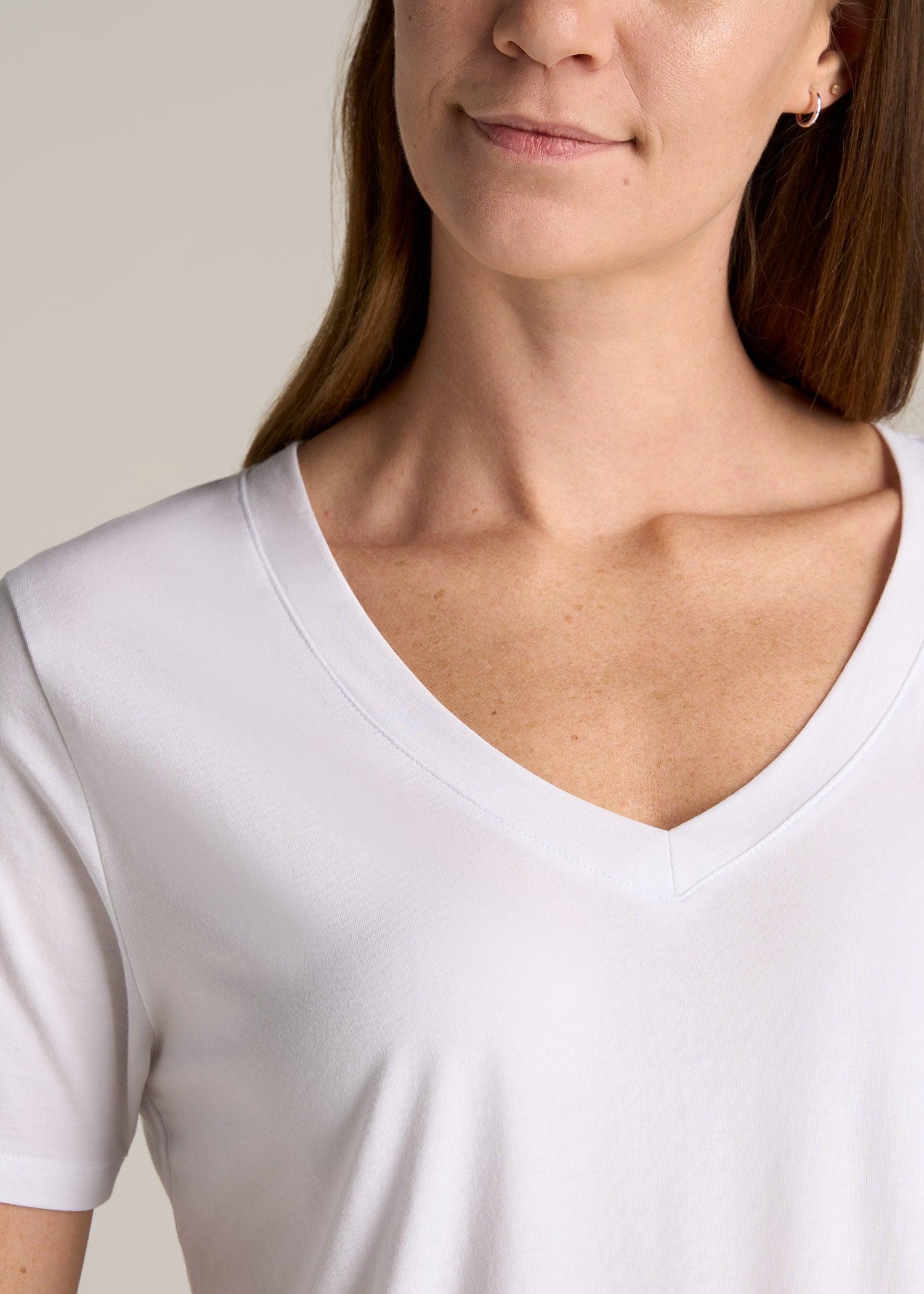 Women's Tall Scoop V-Neck Tee in Ecru Product Image