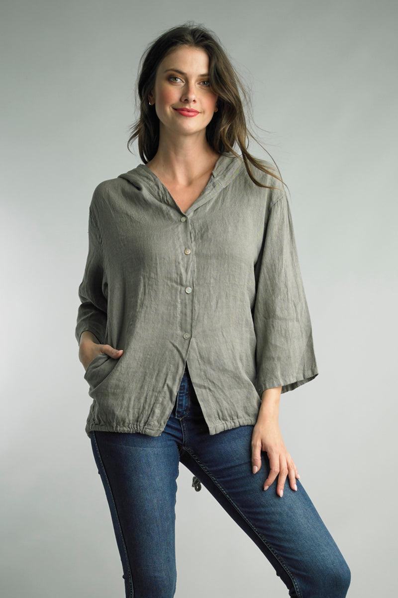 Taupe Linen Jacket Product Image