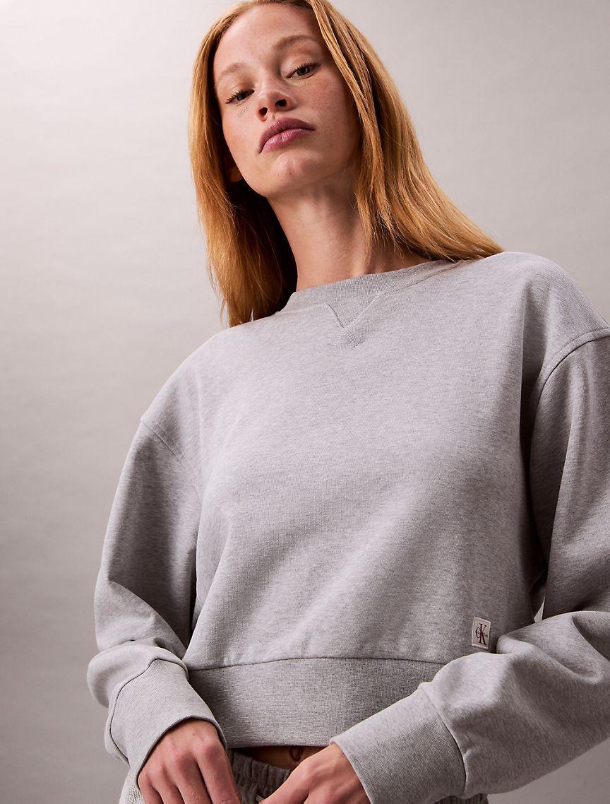 French Terry Cropped Relaxed Sweatshirt  Product Image