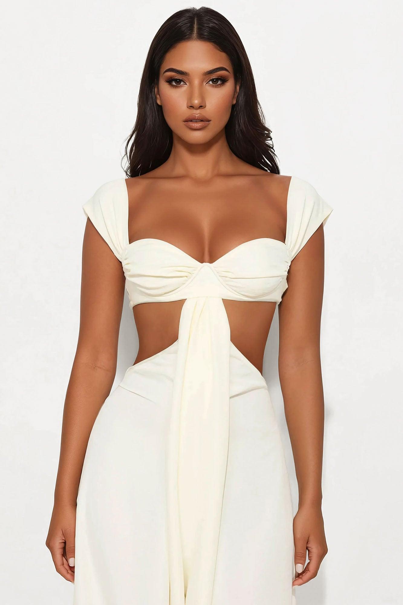 Demi Cut Out Gauze Jumpsuit - Butter Yellow Product Image