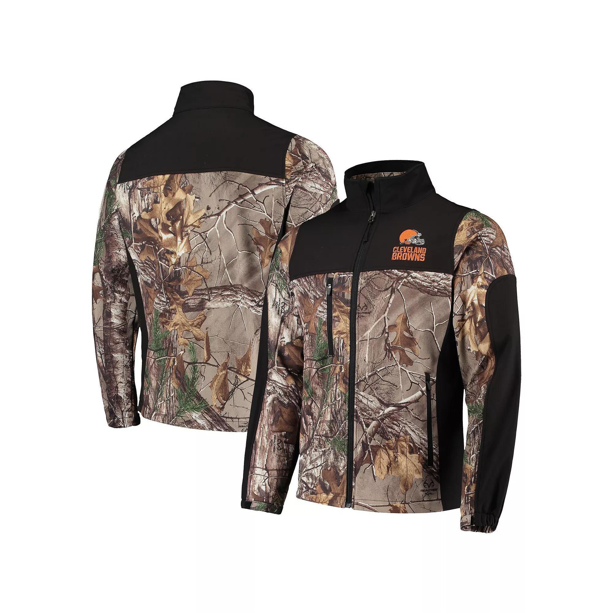 Men's Dunbrooke Realtree Camo/Black Cleveland Browns Circle Hunter Softshell Full-Zip Jacket, Size: 5XL, Green Product Image