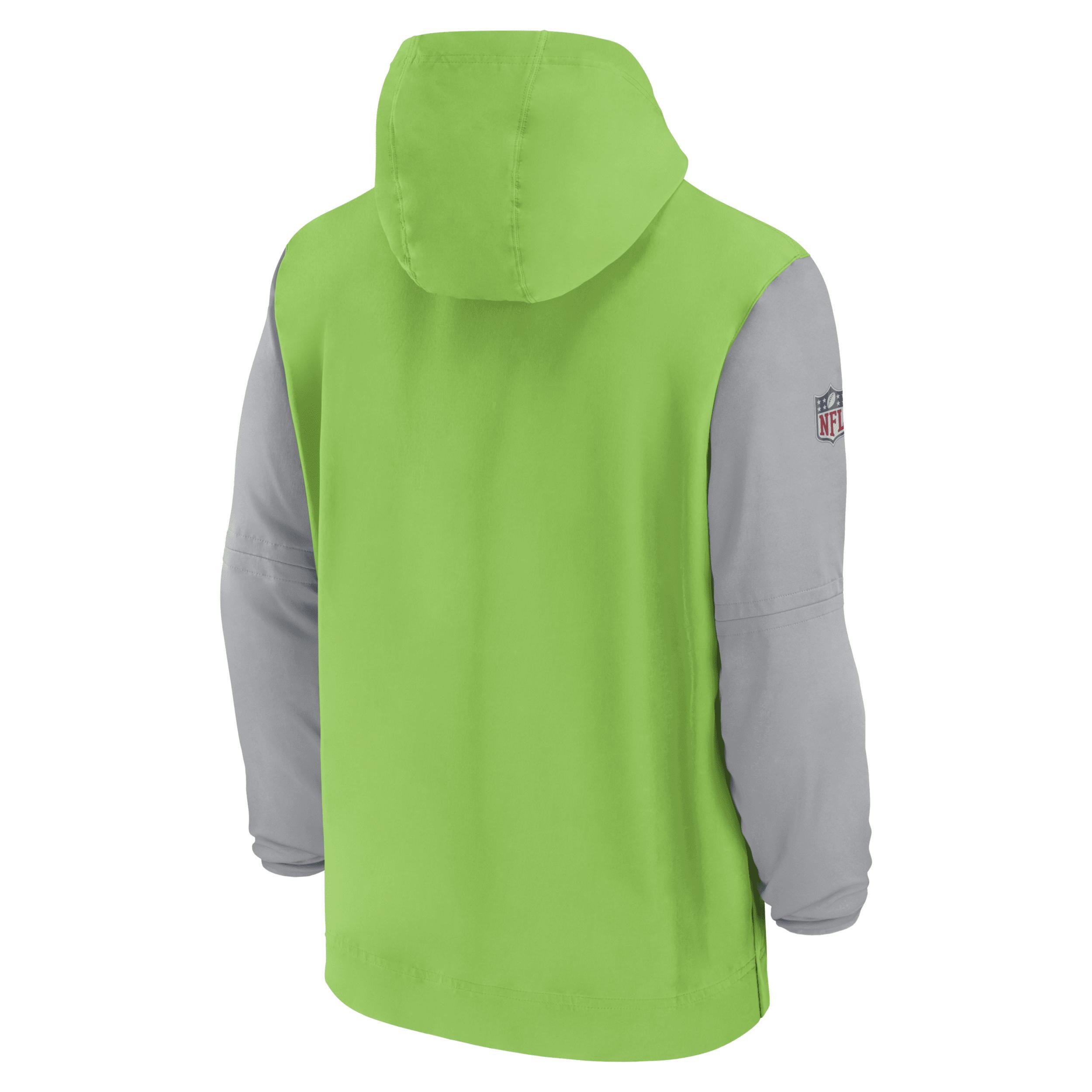 Seattle Seahawks Sideline Pre-Game Player Nike Mens NFL 1/2-Zip Hooded Jacket | 02EZ0BMZ78-50K Product Image