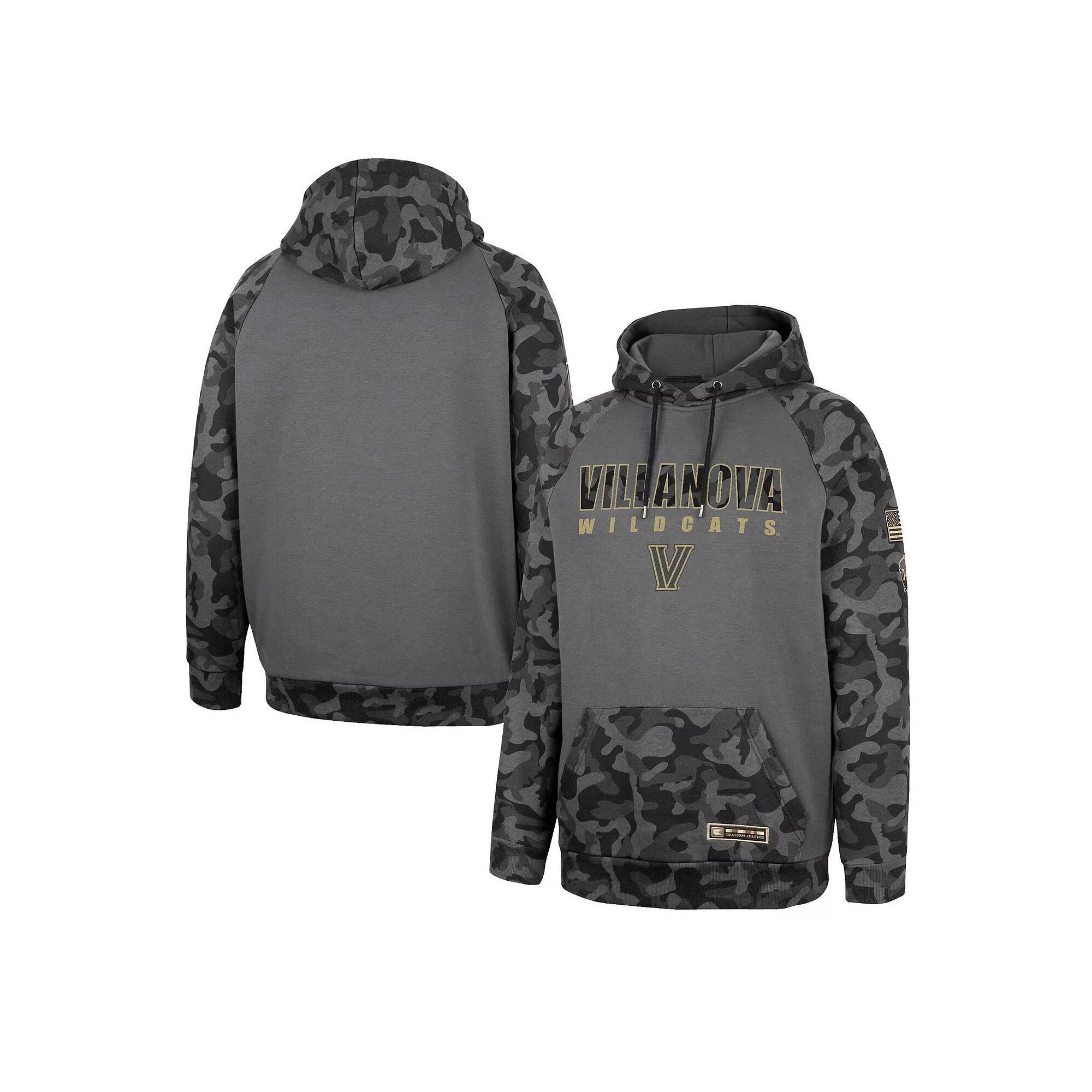 Men's Colosseum Charcoal Villanova Wildcats OHT Military Appreciation Camo Stack Raglan Pullover Hoodie, Size: XL Product Image