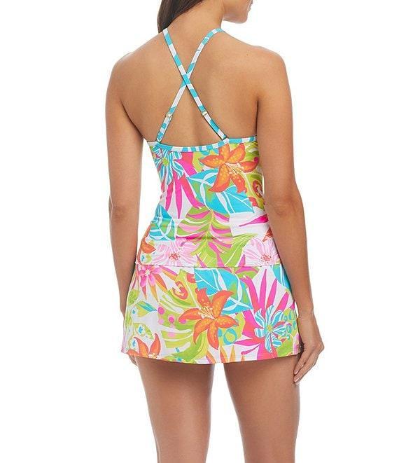 Bleu Rod Beattie Packing A Punch Floral Print High Waist Skirted Hipster Swim Bottom Product Image