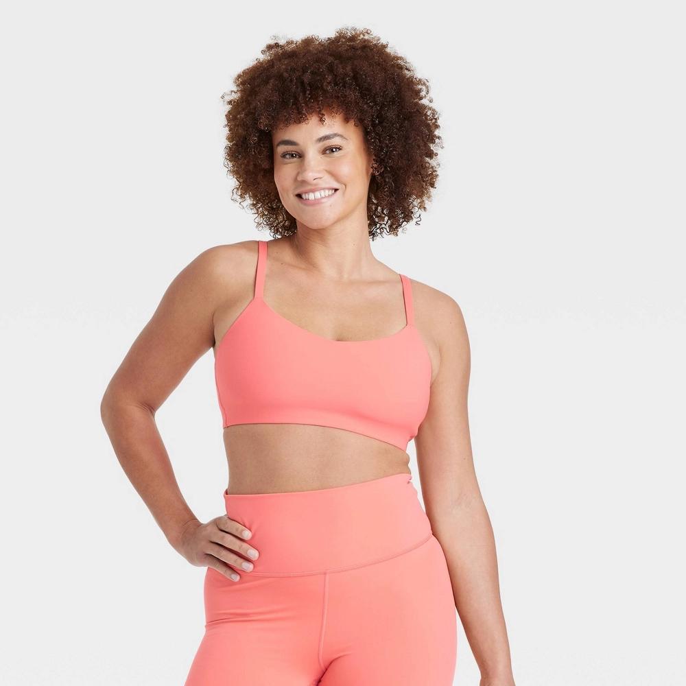 Womens Everyday Soft Light Support Strappy Sports Bra - All In Motion Light Red XS Product Image