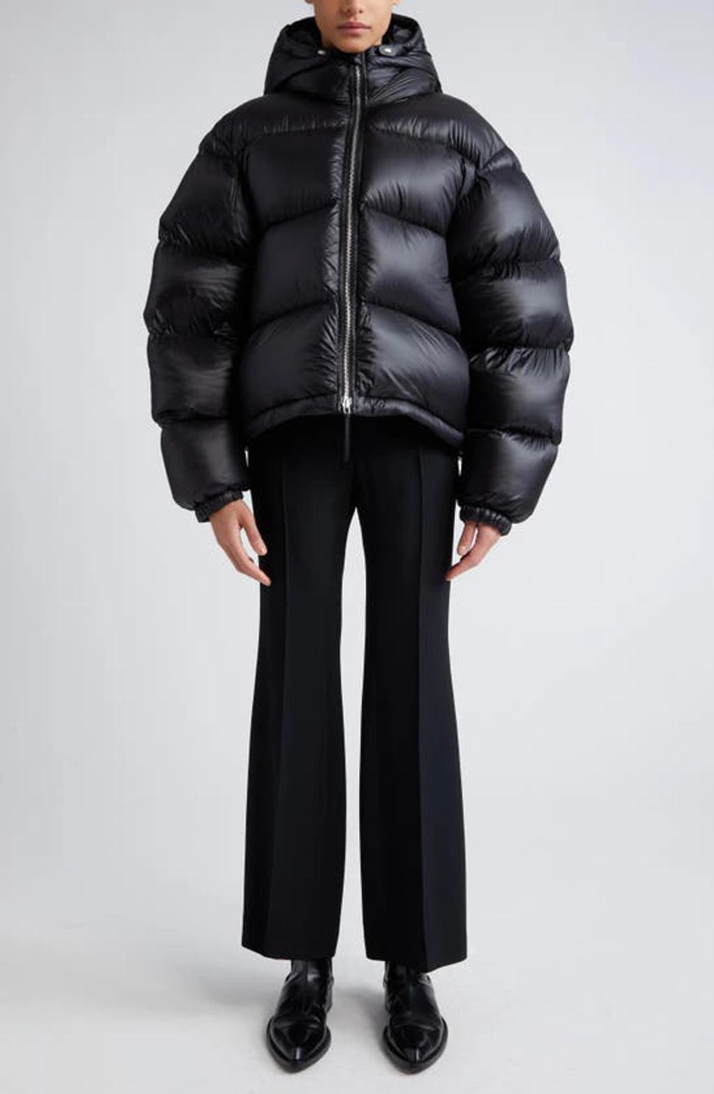 JIL SANDER Hooded Down Puffer Jacket In Nero Product Image