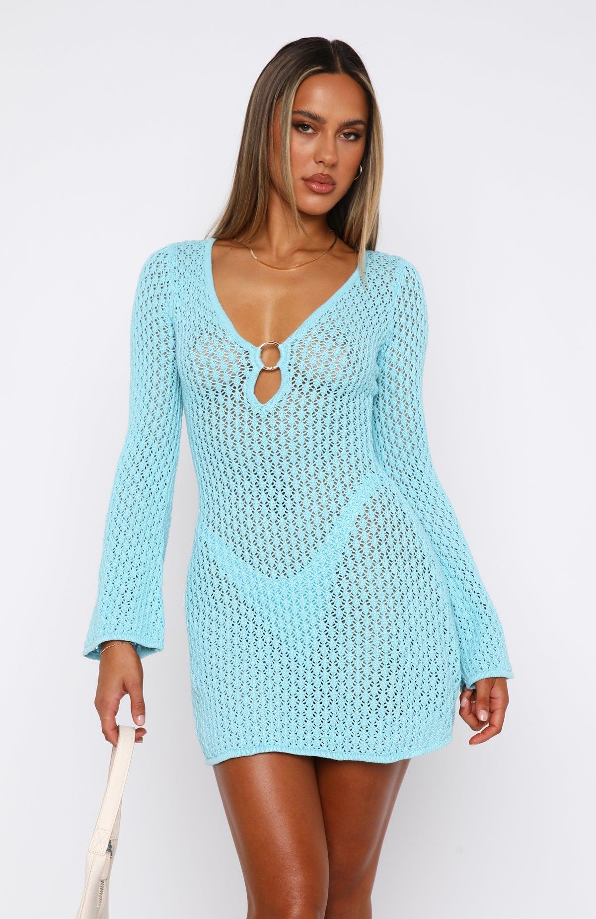 Dream State Long Sleeve Mini Dress Malibu Blue Product Image