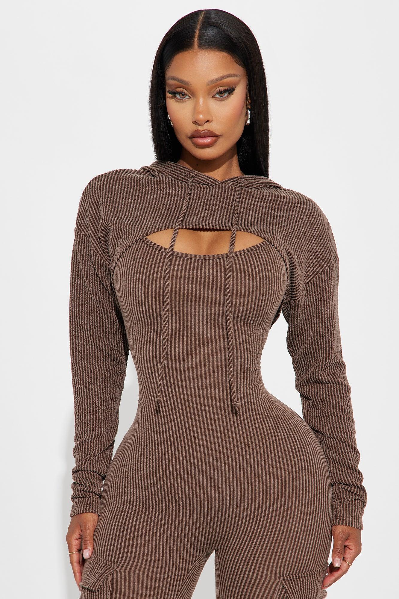 Everyday Grind Jumpsuit Set - Brown Product Image