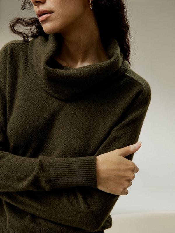 Cashmere Cowl Neck Sweater Product Image