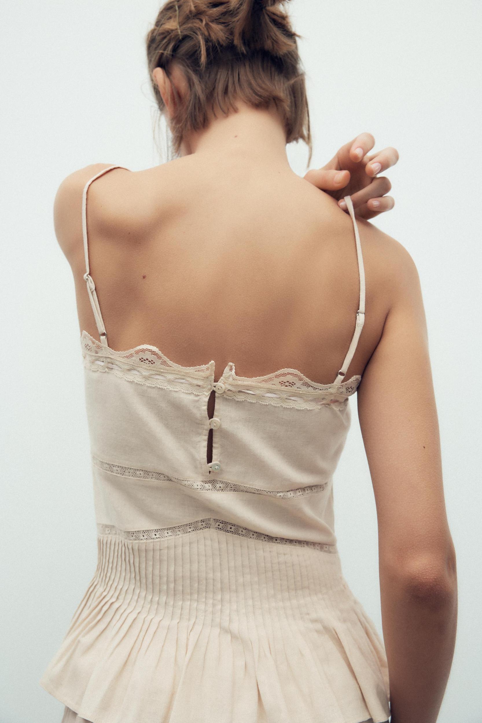 EMBROIDERED TIE BLOUSE Product Image