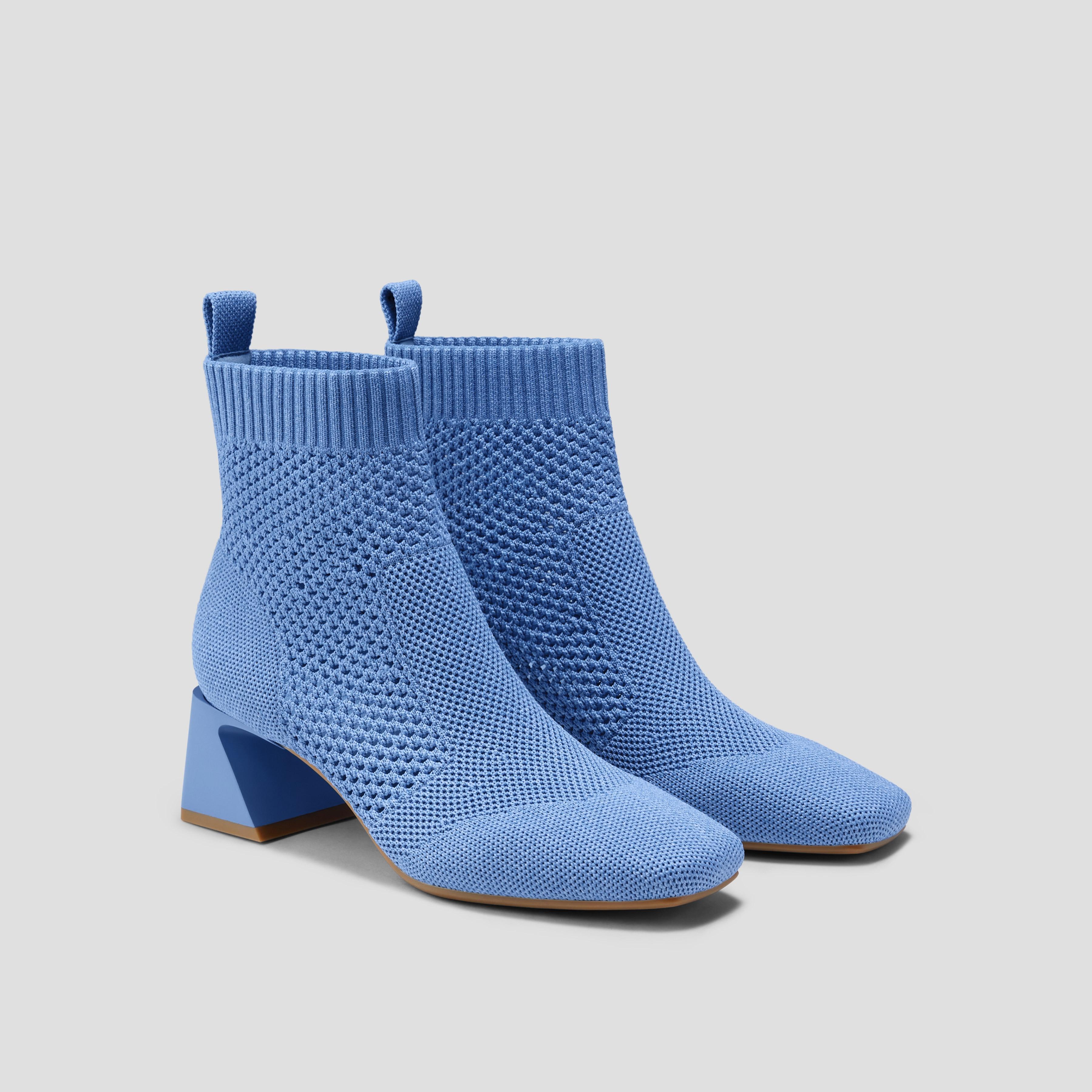 Square-Toe Perforated Heeled Boots (Melissa) Product Image