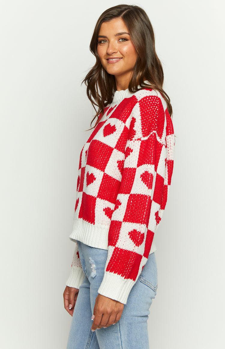 Red Heart Patchwork Jumper Product Image