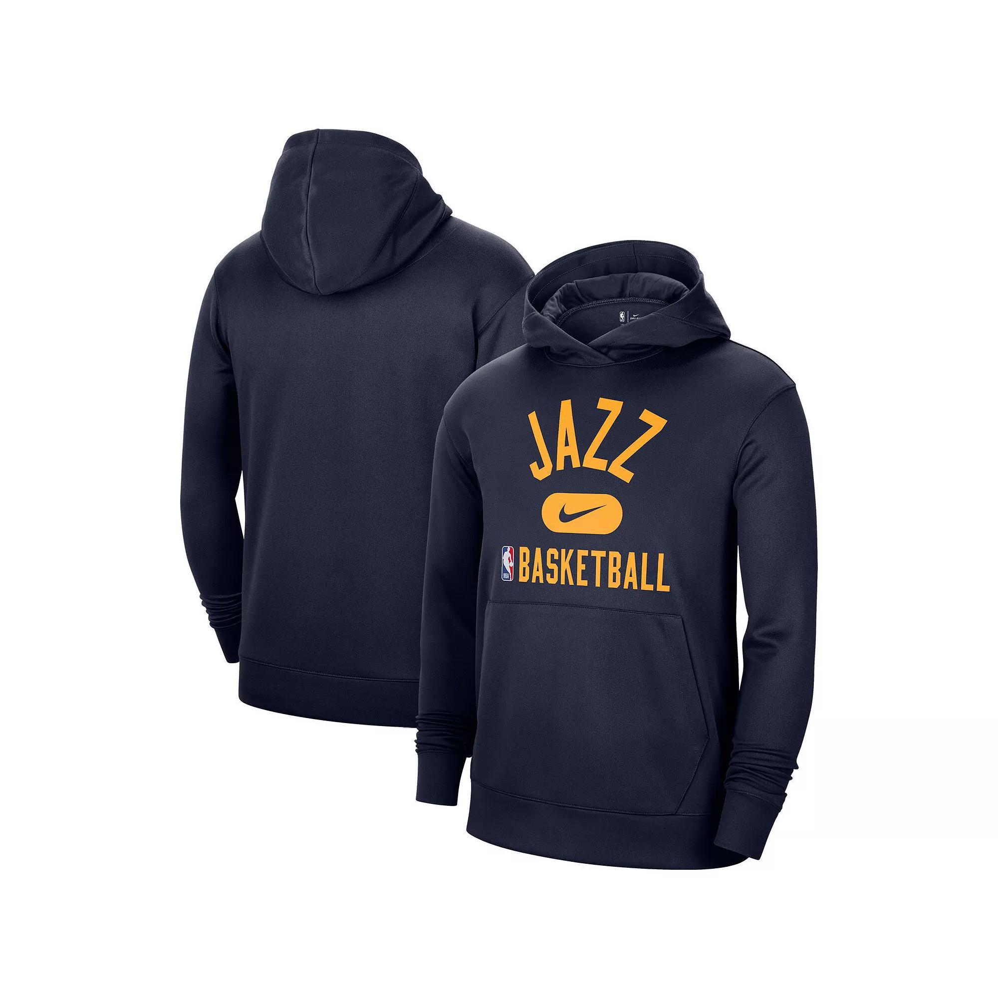 Men's Nike Navy Utah Jazz 2021-2022 Spotlight On Court Performance Practice Pullover Hoodie,  Product Image