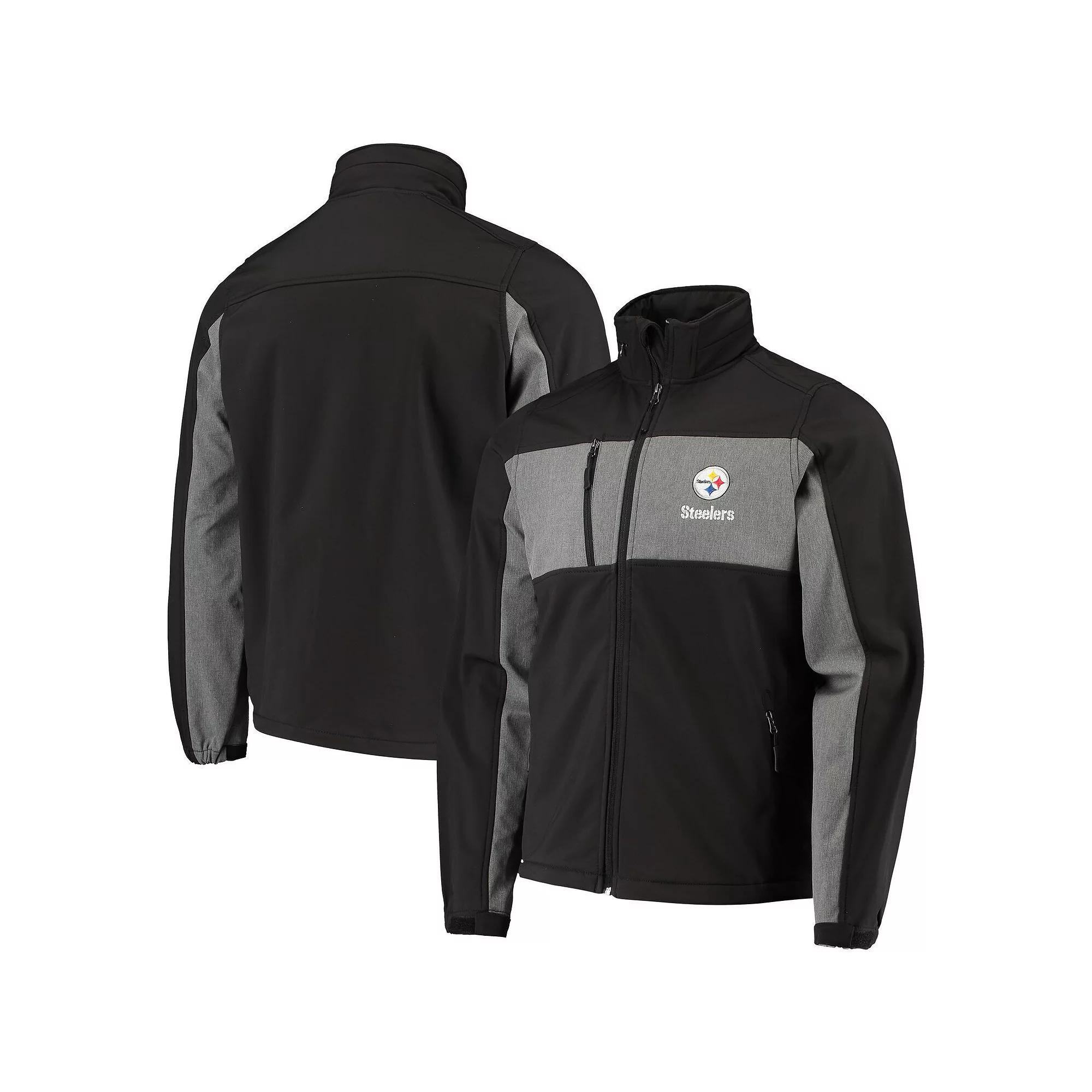 Men's Dunbrooke Black Pittsburgh Steelers Circle Zephyr Softshell Full-Zip Jacket, Size: Small Product Image