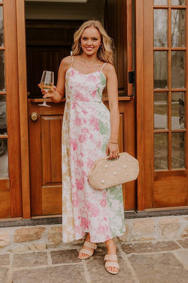 Loving Gaze Floral Color Block Maxi Dress Product Image