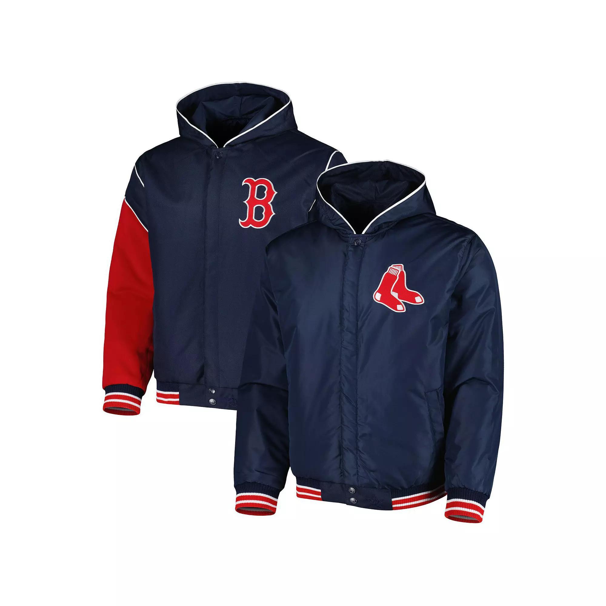 Men's JH Design Navy Boston Red Sox Reversible Fleece Full-Snap Hoodie Jacket, Size: 2XL, Blue Product Image