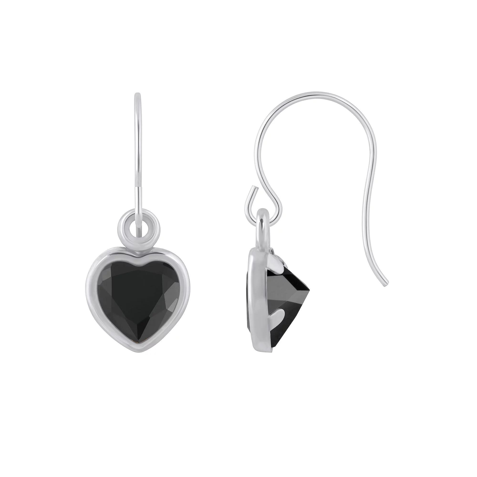 Celebration Gems Sterling Silver 5 mm Heart Shape Gemstone Drop Earrings, Women's, Purple Product Image