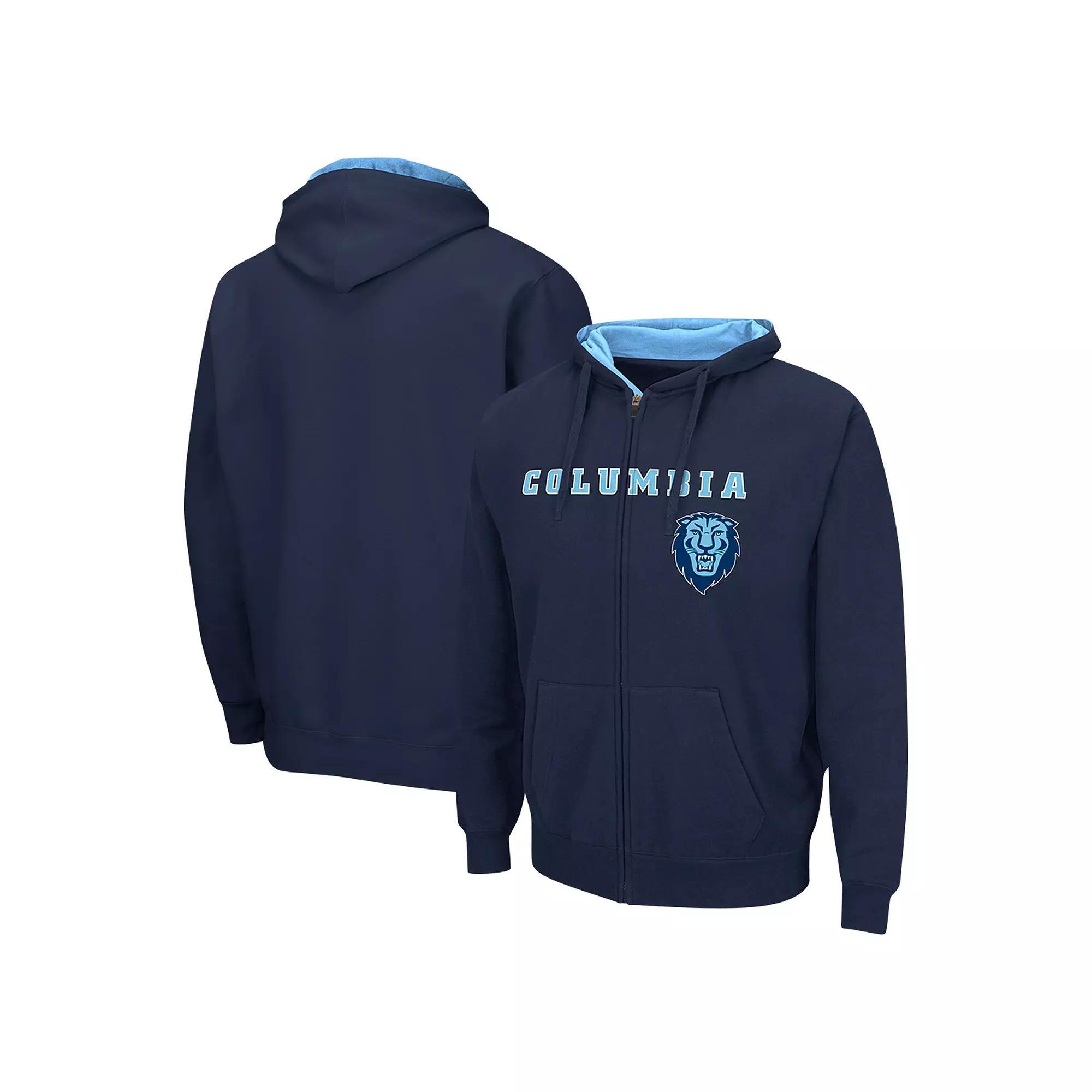 Men's Colosseum Navy Columbia University Arch & Logo 3.0 Full-Zip Hoodie,  Product Image