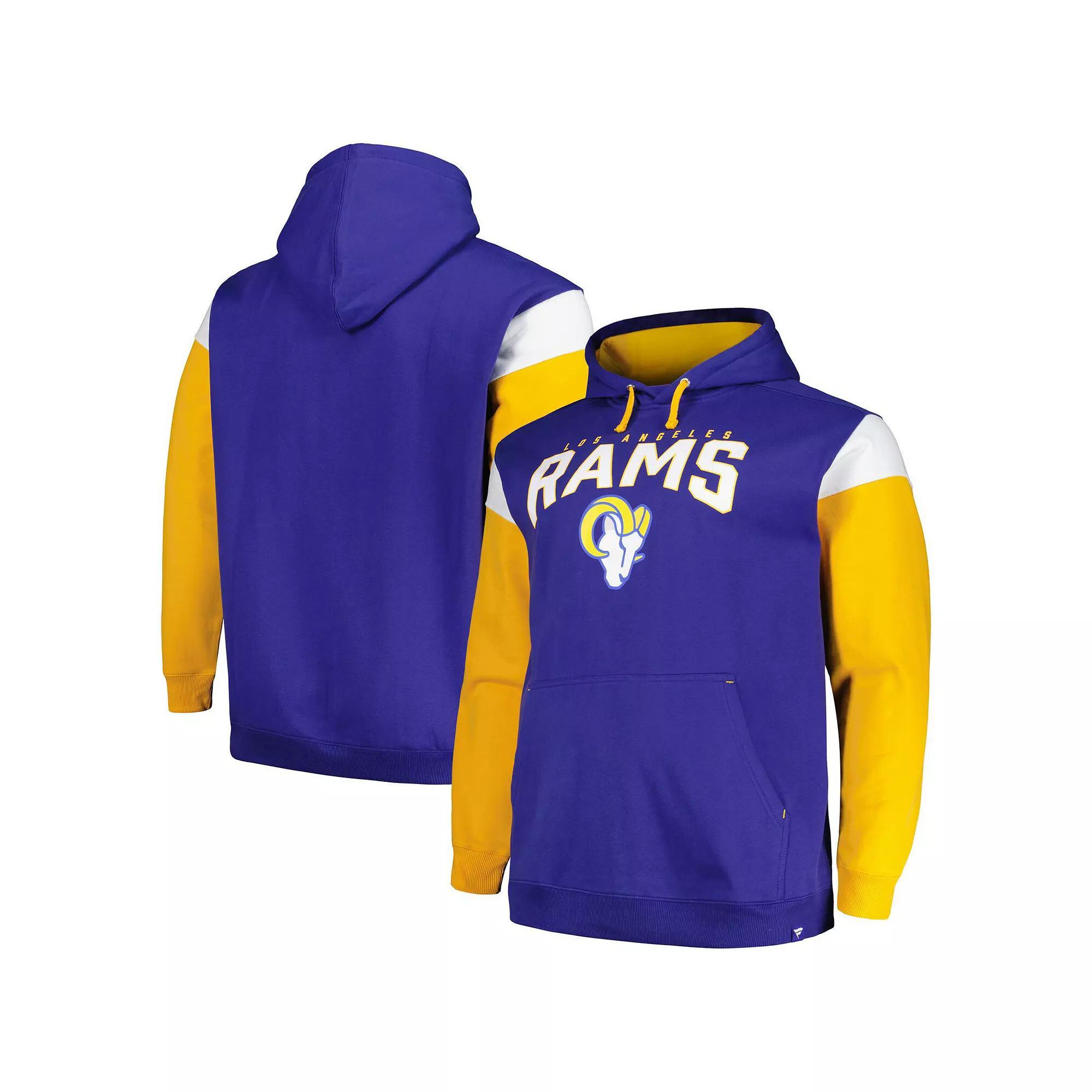 Men's Profile Royal Los Angeles Rams Big & Tall Trench Battle Pullover Hoodie,  Product Image