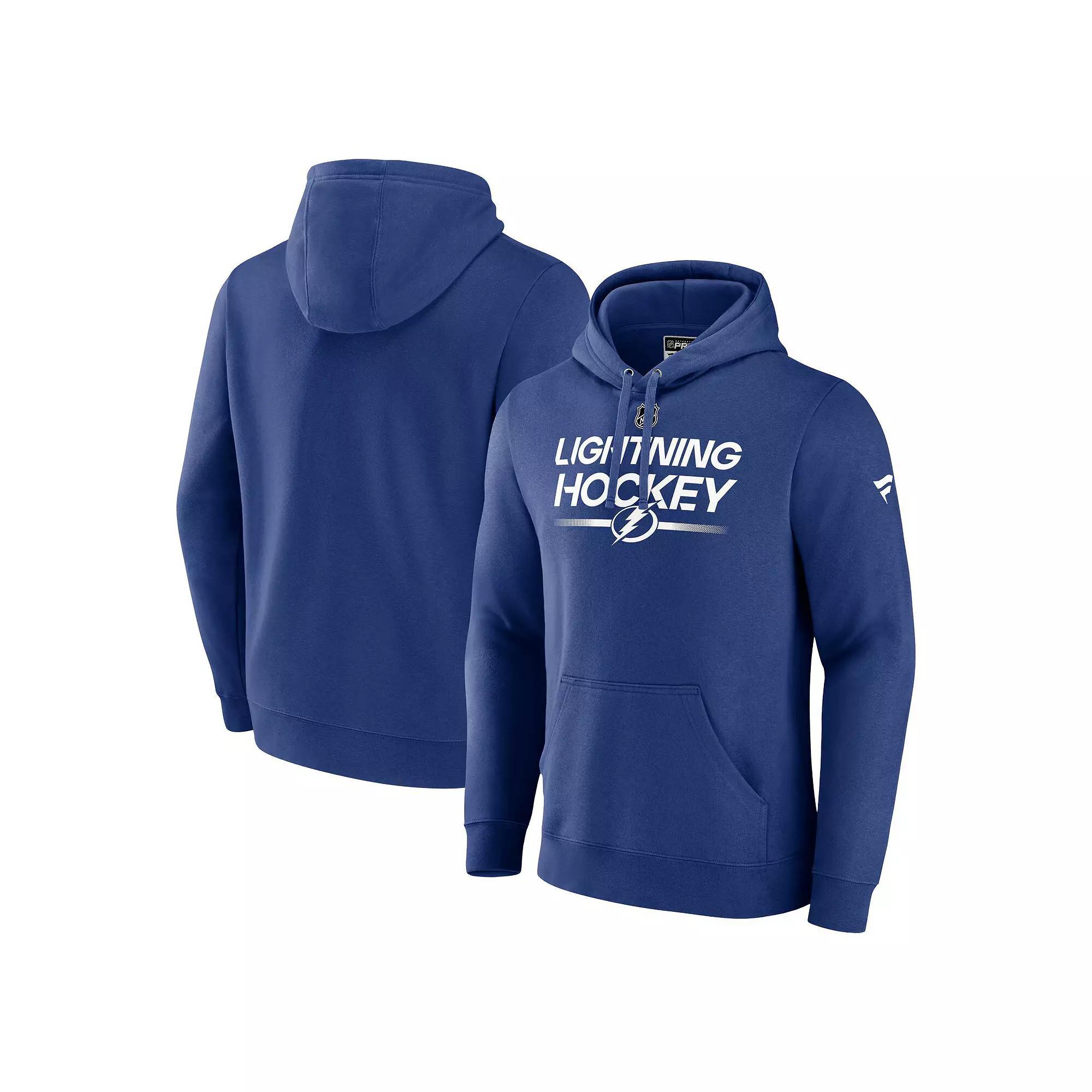 Men's Fanatics Branded  Blue Tampa Bay Lightning Authentic Pro Pullover Hoodie, Size: 2XL, Lgh Blue Product Image