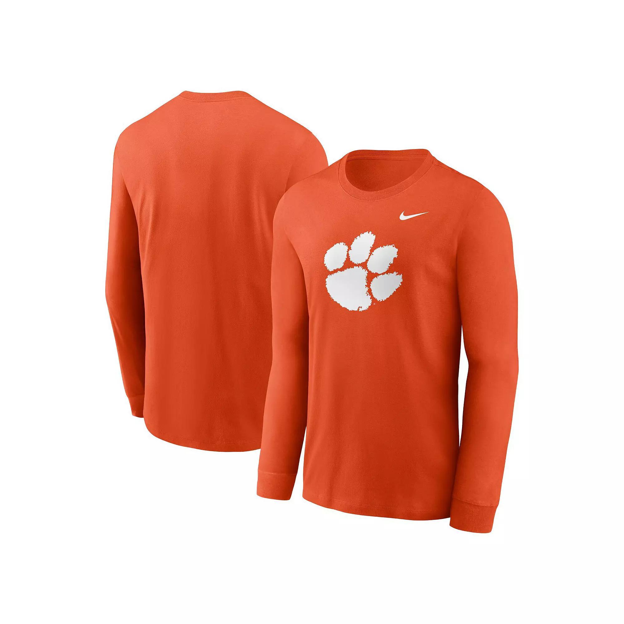 Men's Nike Orange Clemson Tigers Primary Logo Long Sleeve T-Shirt,  Product Image
