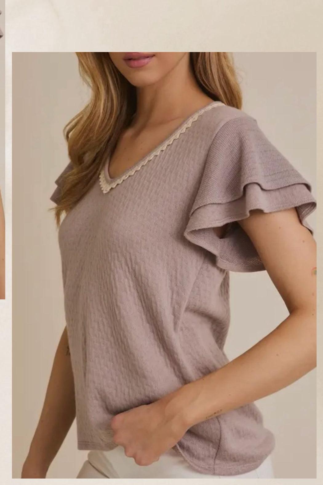 Ruffle Sleeve Top Product Image